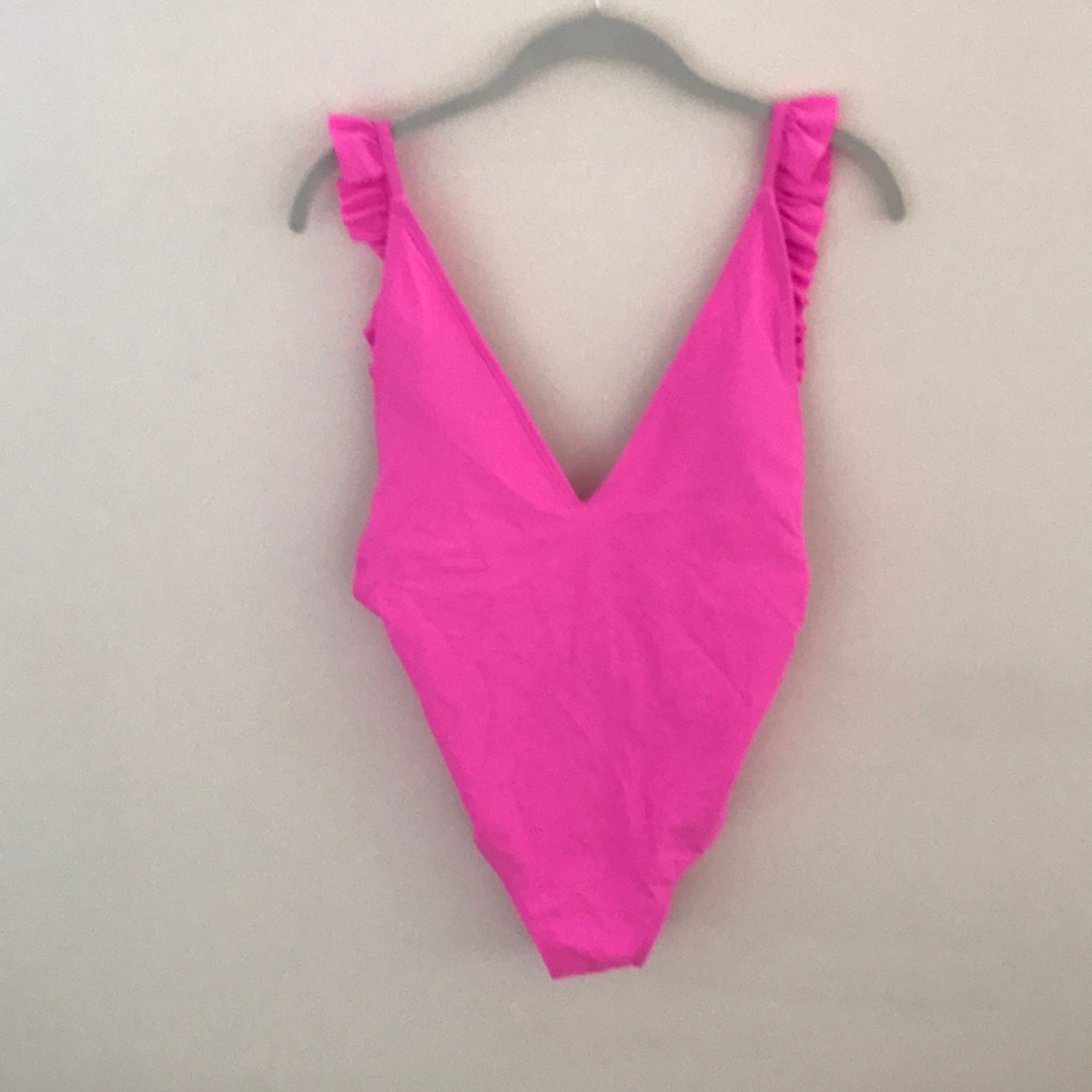 Shein open back ruffle one piece